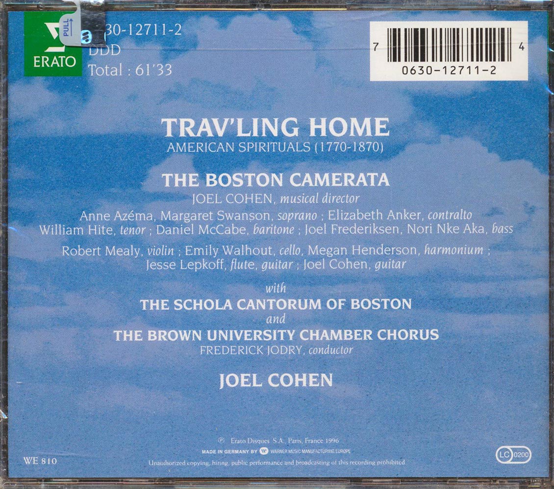 Frederick Jodry, Joel Cohen - Trav'ling Home: American Spirituals 1770-1870 (incl. large booklet) [New CD]