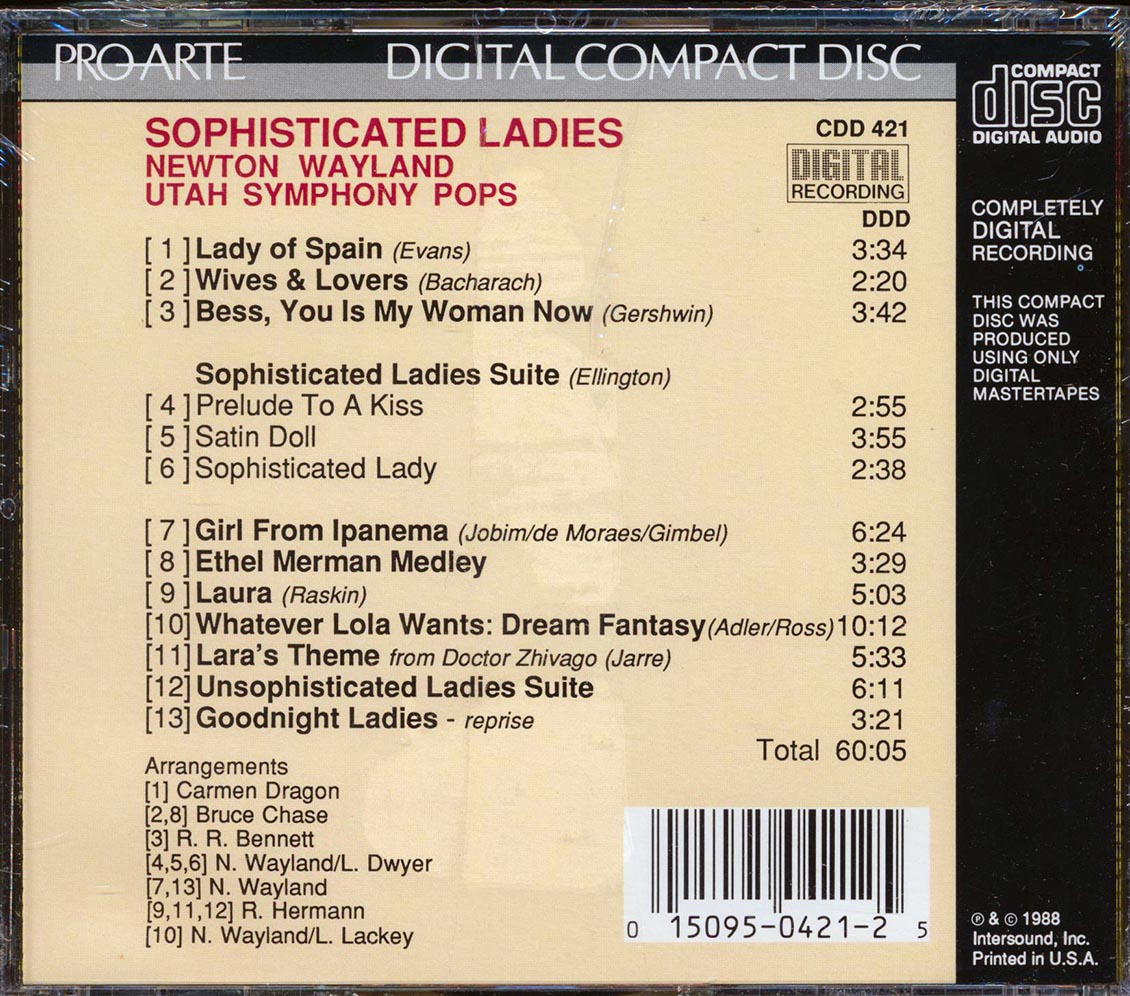 Newton Wayland, Utah Symphony Pops - Sophisticated Ladies [New CD]