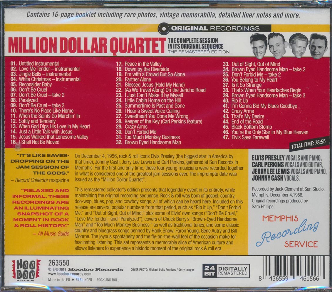 Elvis Presley, Carl Perkins, Jerry Lee Lewis, Johnny Cash - Million Dollar Quartet (incl. large booklet) (remastered) [New CD]