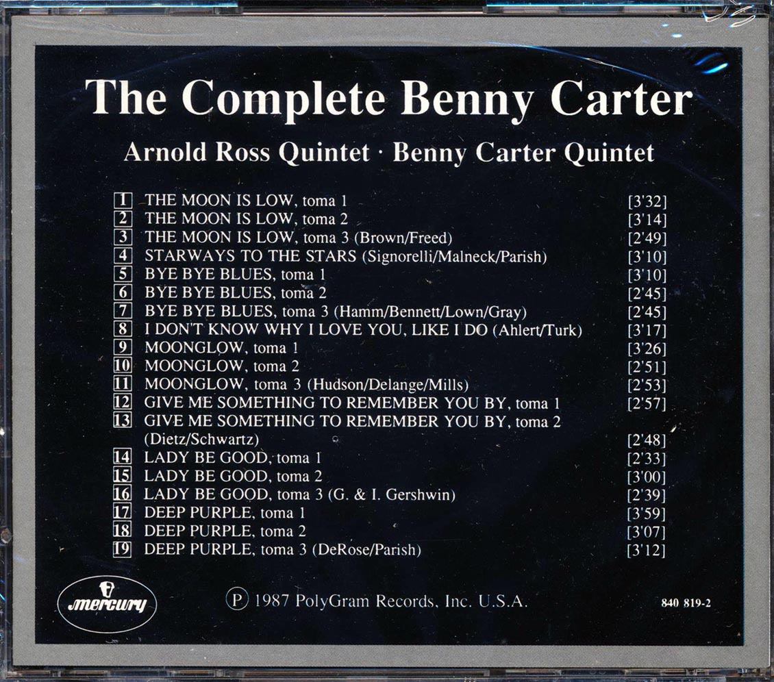 Benny Carter - The Complete Benny Carter: The Essential Keynote Session 7 [New CD]