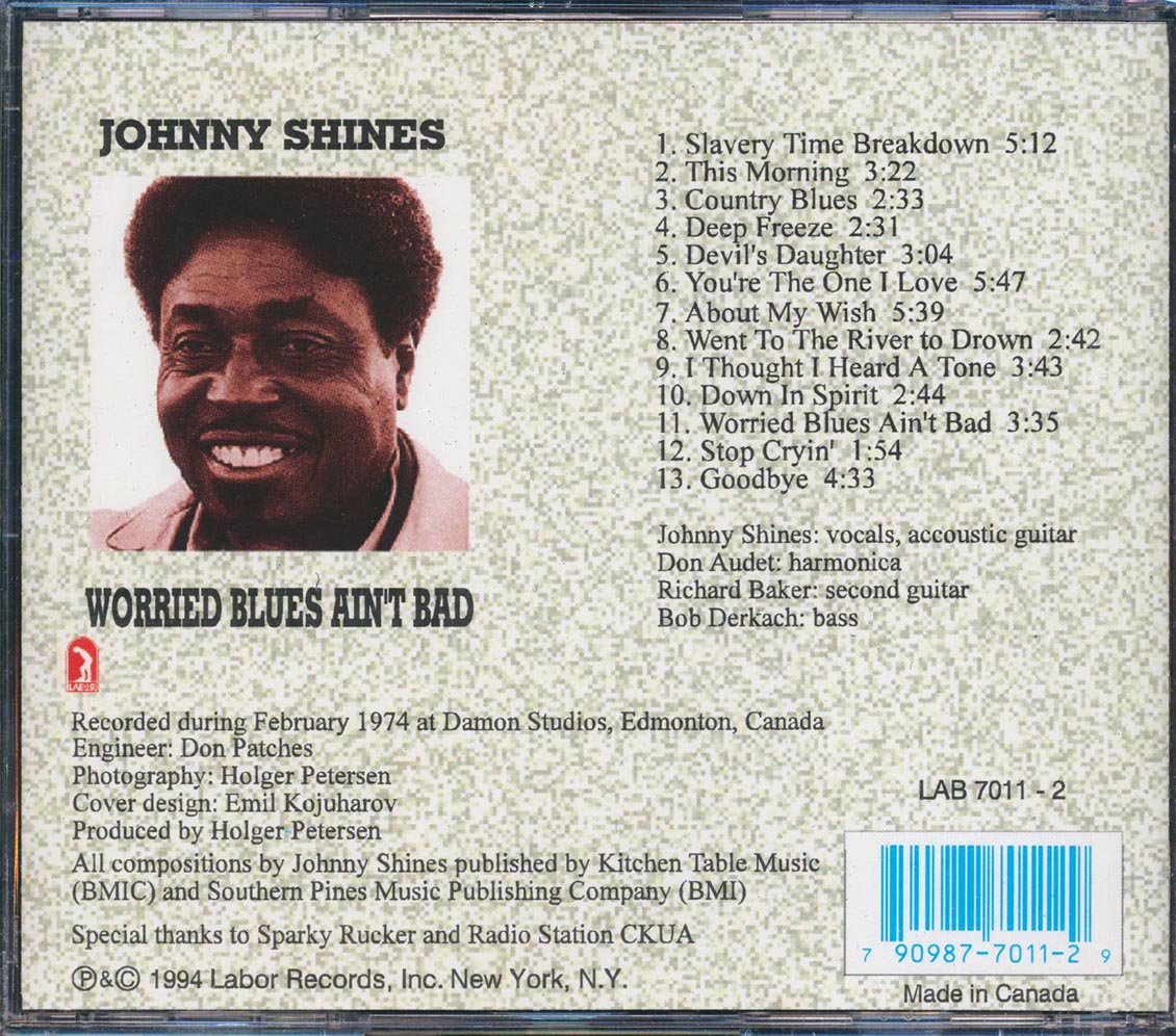 Johnny Shines - Worried Blues Ain't Bad [New CD]