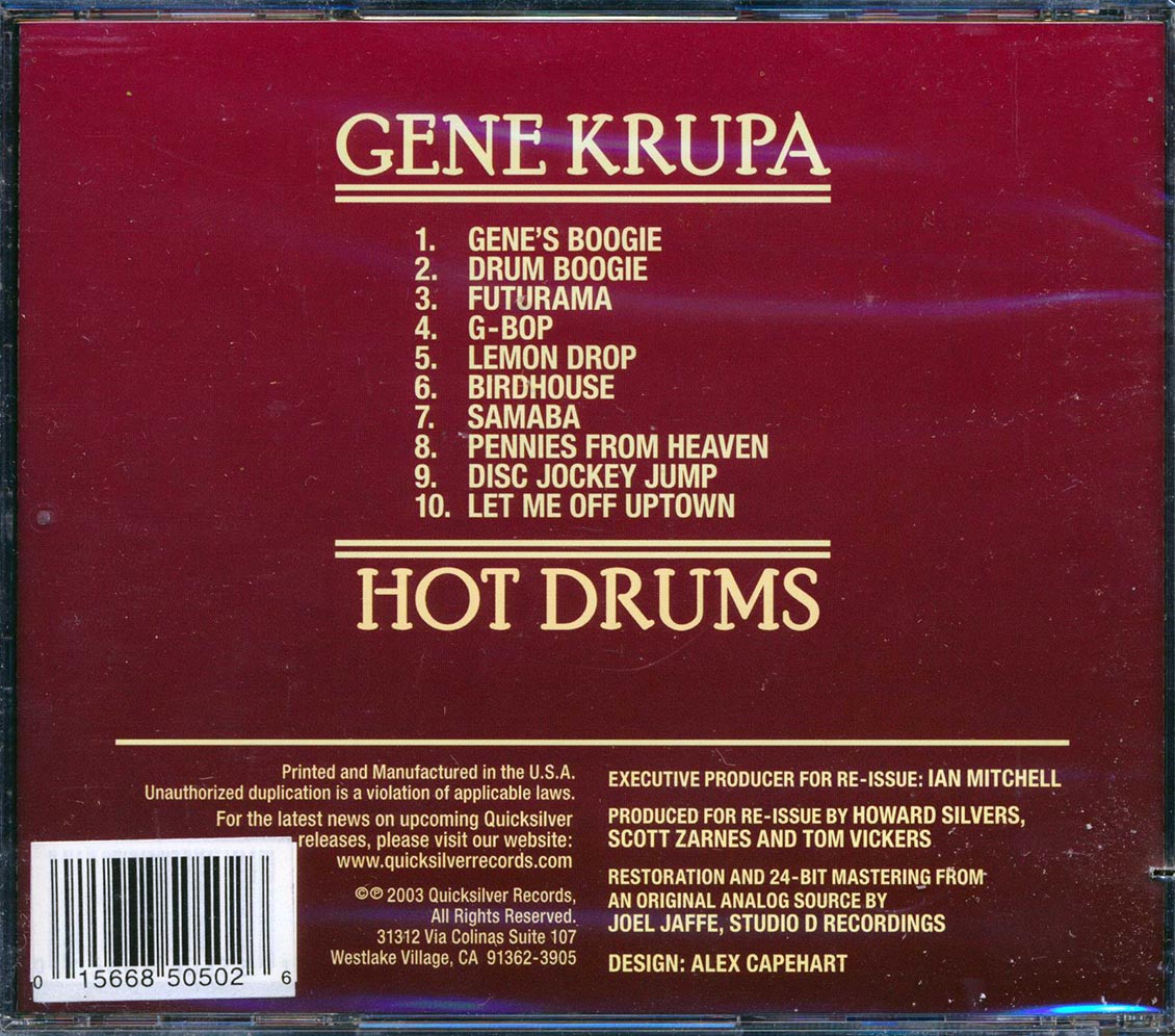 Gene Krupa - Hot Drums [New CD]
