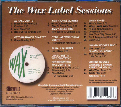 Jimmy Jones, Johnny Hodges, Ben Webster, Etc. - The Wax Label Sessions (24 tracks) [New CD]