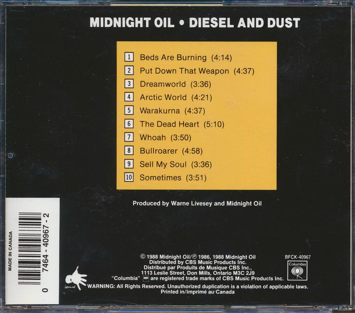 Midnight Oil - Diesel And Dust [New CD]
