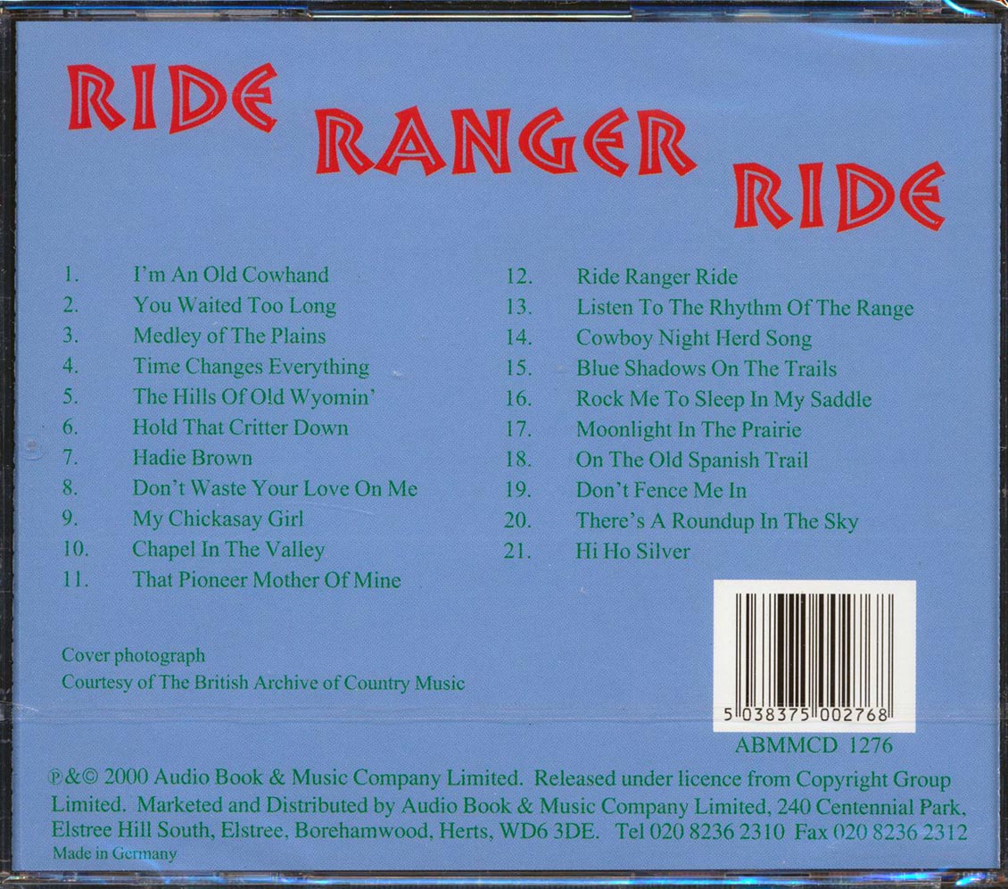 Roy Rogers - Ride Ranger Ride (21 tracks) [New CD]