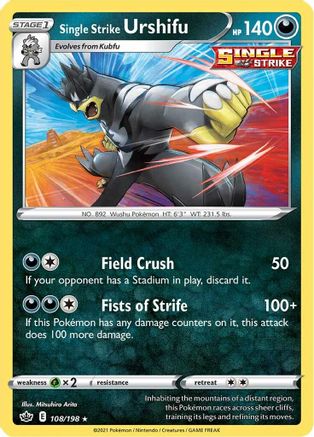 Single Strike Urshifu 108/198 - SWSH06 Chilling Reign Holofoil