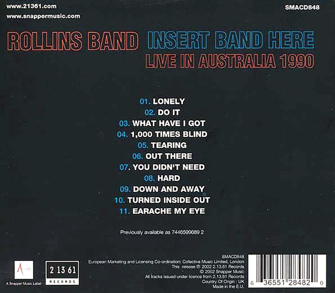 Rollins Band - Insert Band Here: Live In Australia 1990 [New CD]