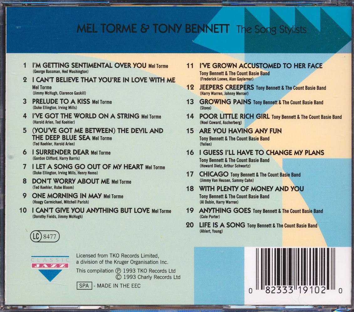 Mel Torme, Tony Bennett - The Song Stylists (20 tracks) [New CD]