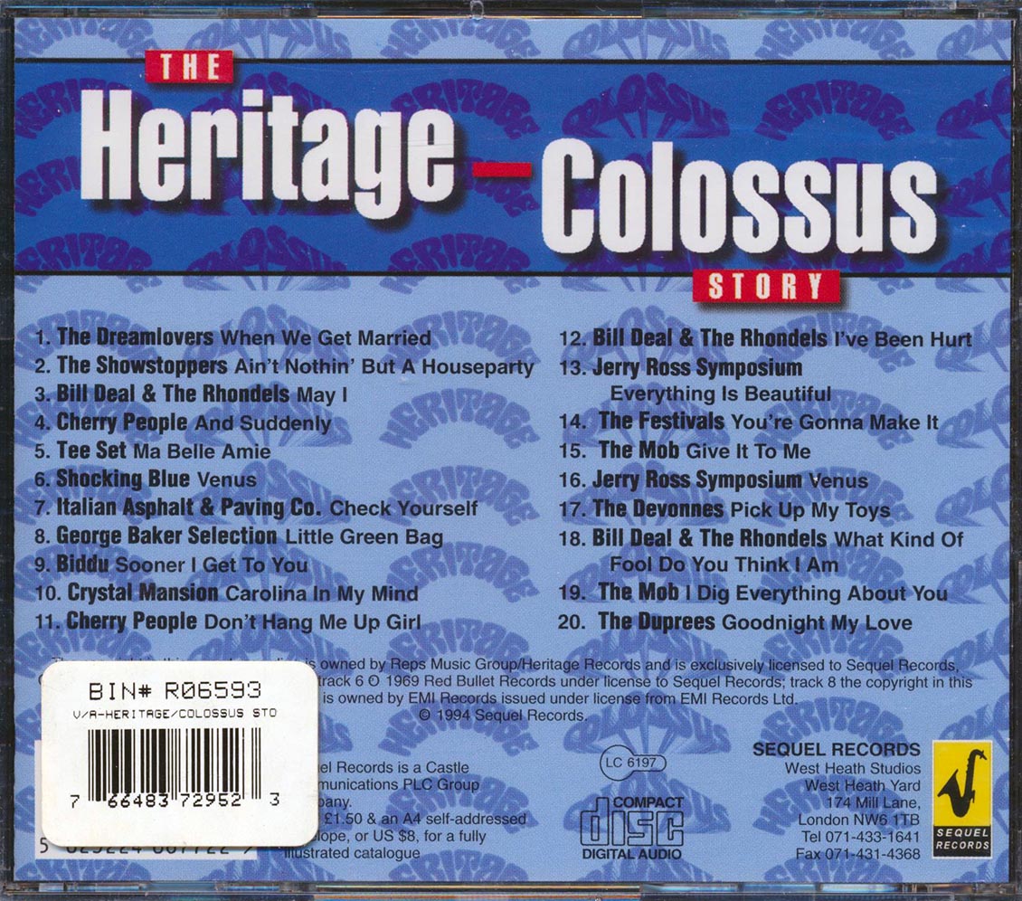 Shocking Blue, Bill Deal & The Rhondels, The Dreamlovers, Cherry People, Etc. - The Heritage And Colossus Story [New CD]