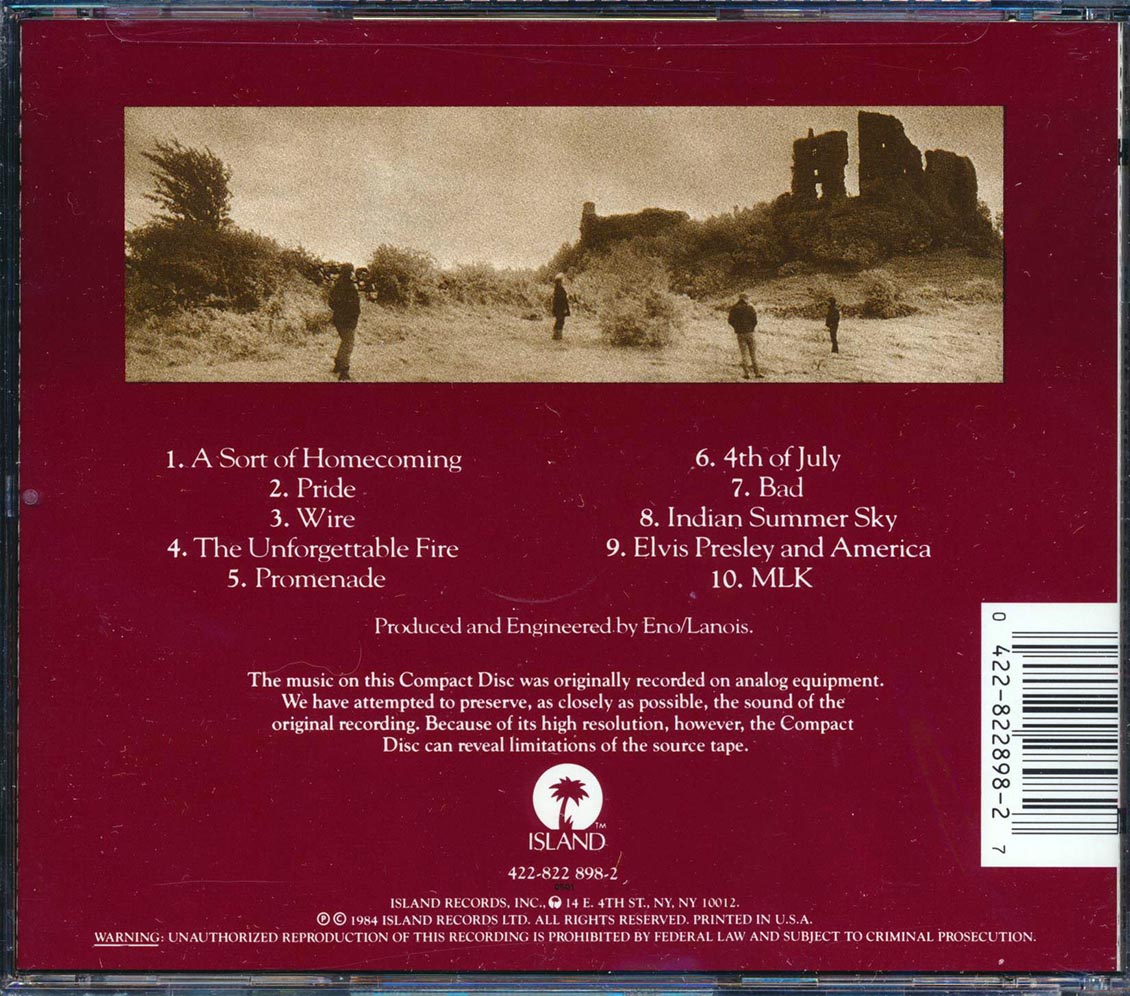 U2 - The Unforgettable Fire [New CD]