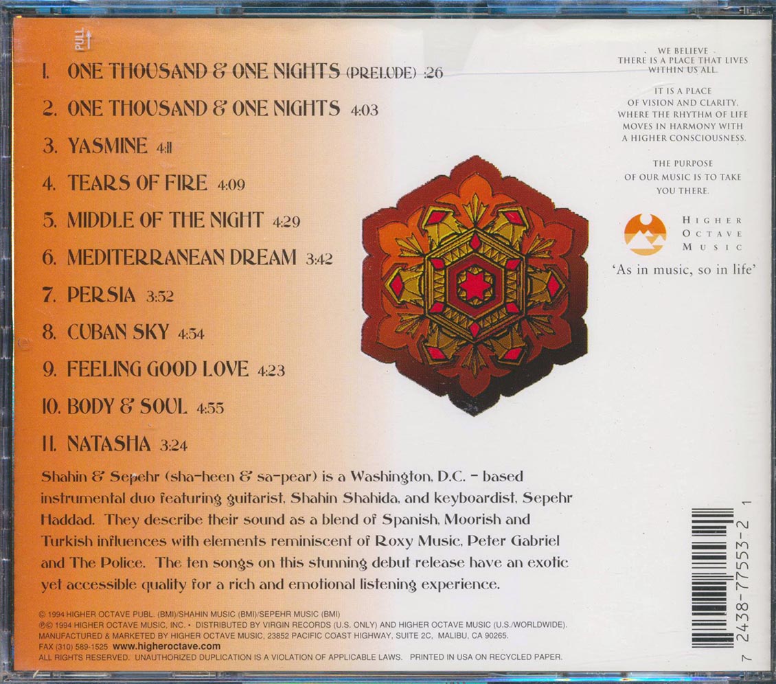Shahin & Sepehr - One Thousand And One Nights [New CD]