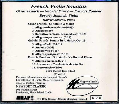 Franck, Faure, Poulenc - Violin Sonatas [New CD]