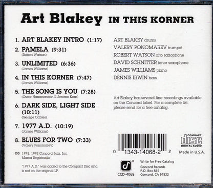 Art Blakey - In This Korner [New CD]