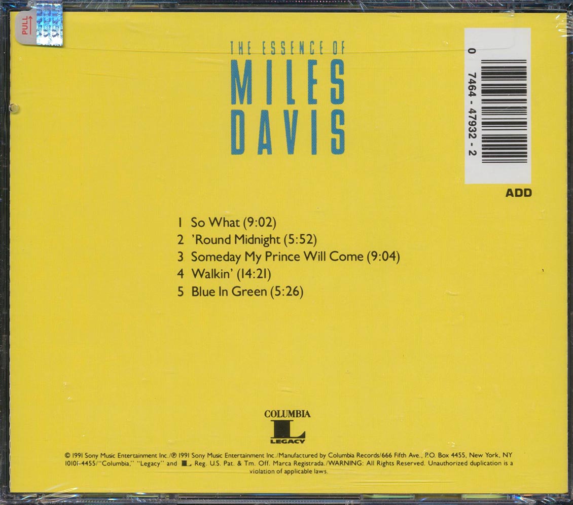 Miles Davis - The Essence Of Miles Davis [New CD]