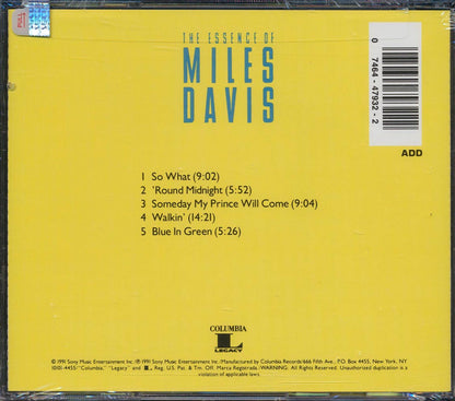 Miles Davis - The Essence Of Miles Davis [New CD]