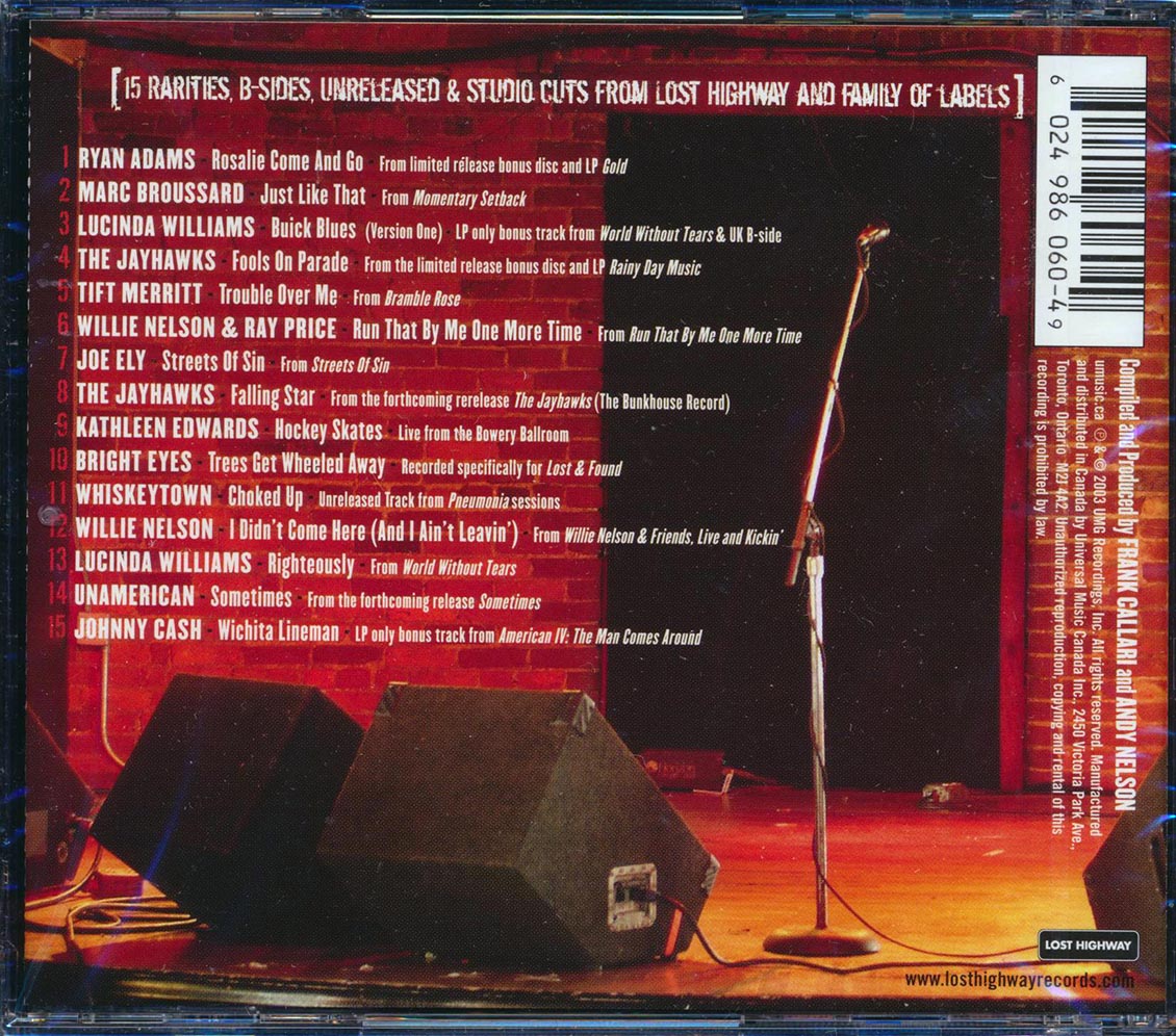 Ryan Adams, Marc Broussard, Lucinda Williams, The Jayhawks, Etc. - Lost & Found Volume 1 [New CD]