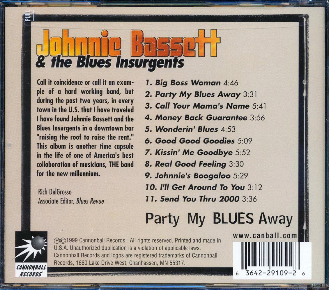 Johnnie Bassett & The Blues Insurgents - Party My Blues Away [New CD]