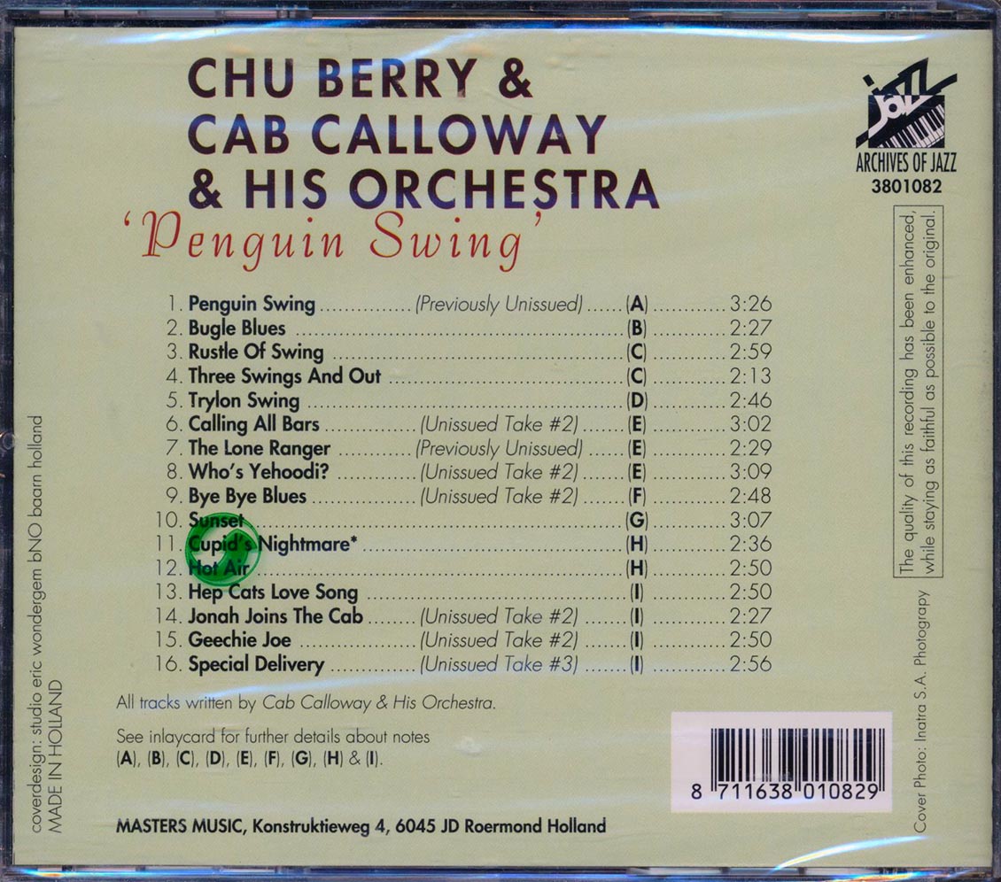 Chu Berry, Cab Calloway - Penguin Swing (incl. large booklet) [New CD]