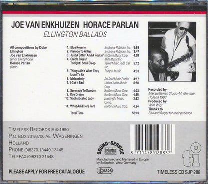 Joe Van Enkhuizen, Horace Parlan - Ellington Ballads [New CD]