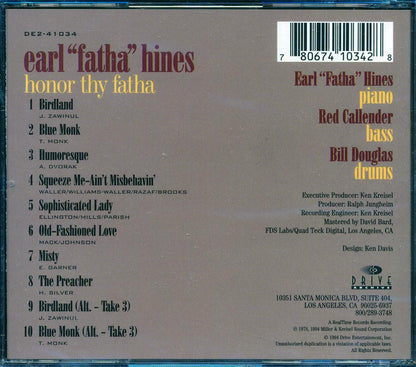 Earl Fatha Hines - Honor Thy Fatha [New CD]