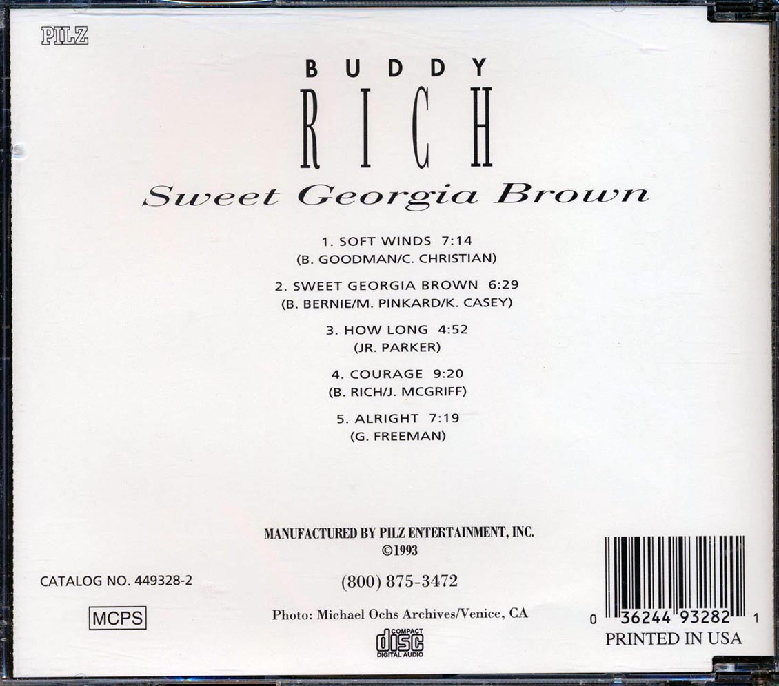 Buddy Rich - Sweet Georgia Brown [New CD]