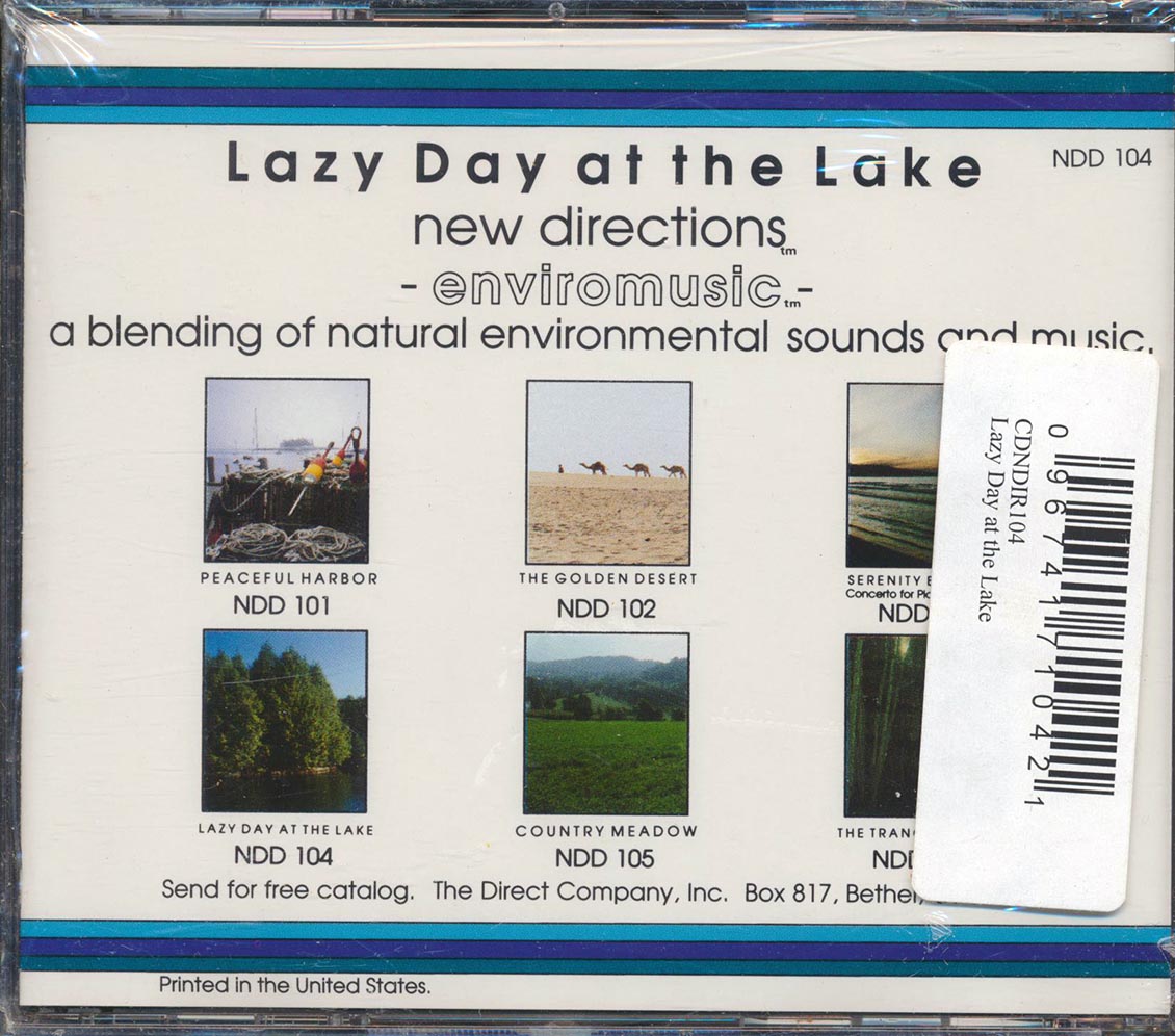 New Directions - Lazy Day At The Lake: A Blending Of Natural Environmental Sounds And Music [New CD]