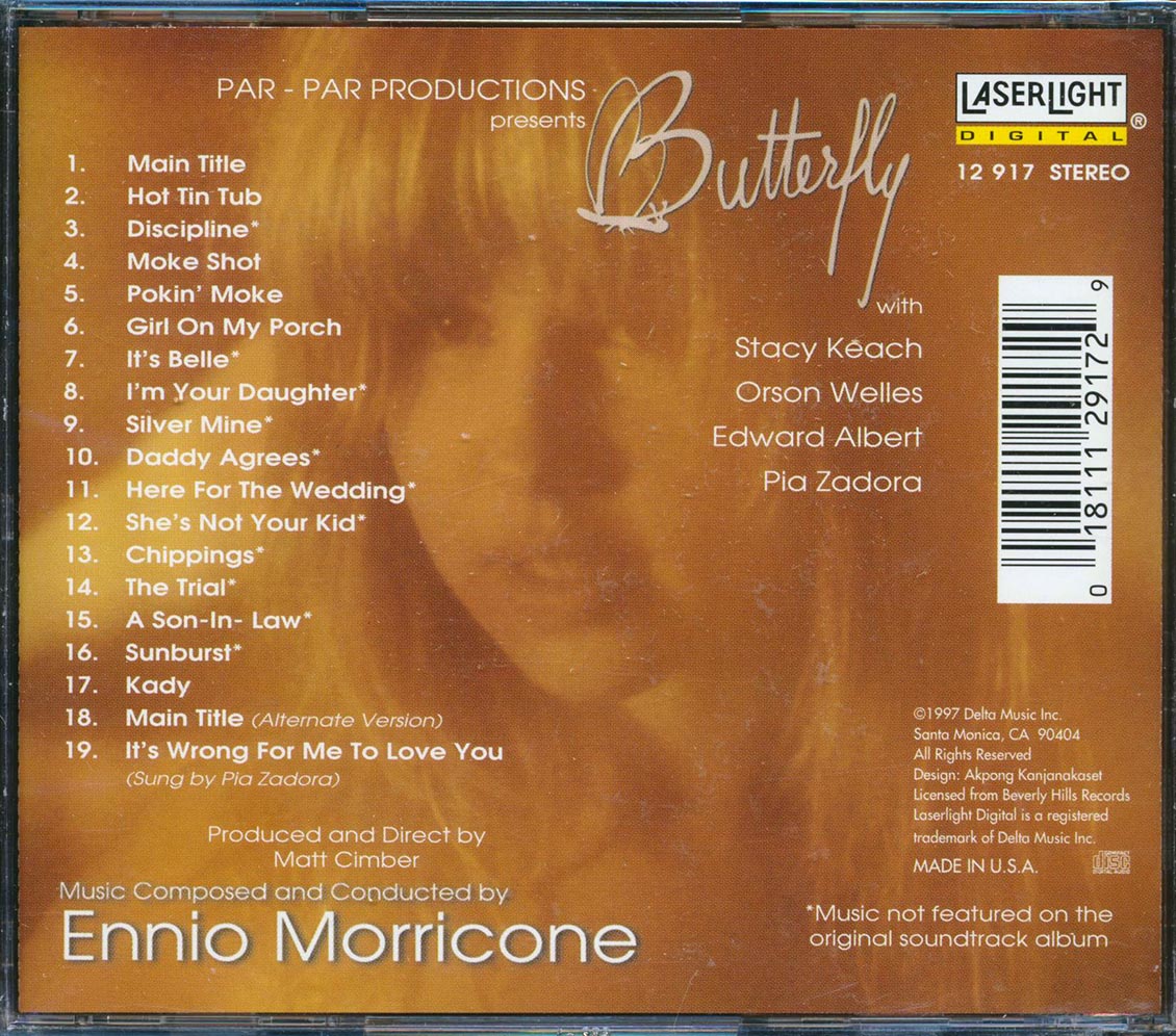 Ennio Morricone - Butterfly Original Motion Picture Soundtrack [New CD]