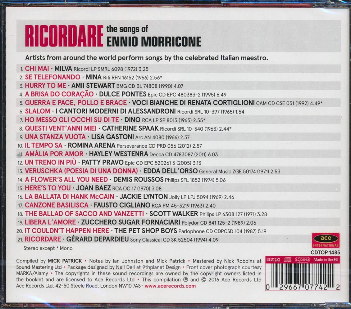 Various - Ricordare: The Songs Of Ennio Morricone (incl. large booklet) [New CD]
