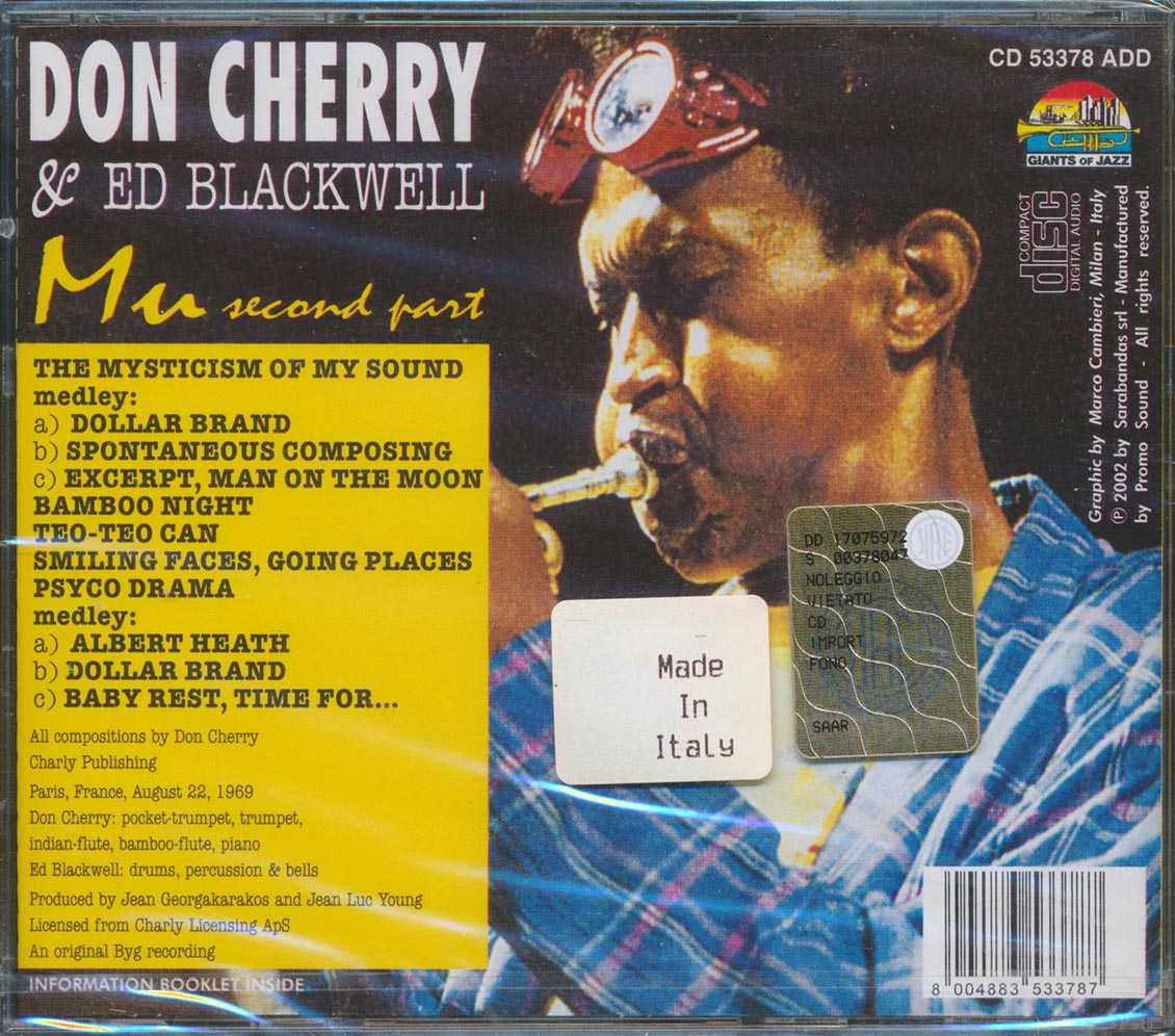 Don Cherry & Ed Blackwell - Mu Second Part [New CD]