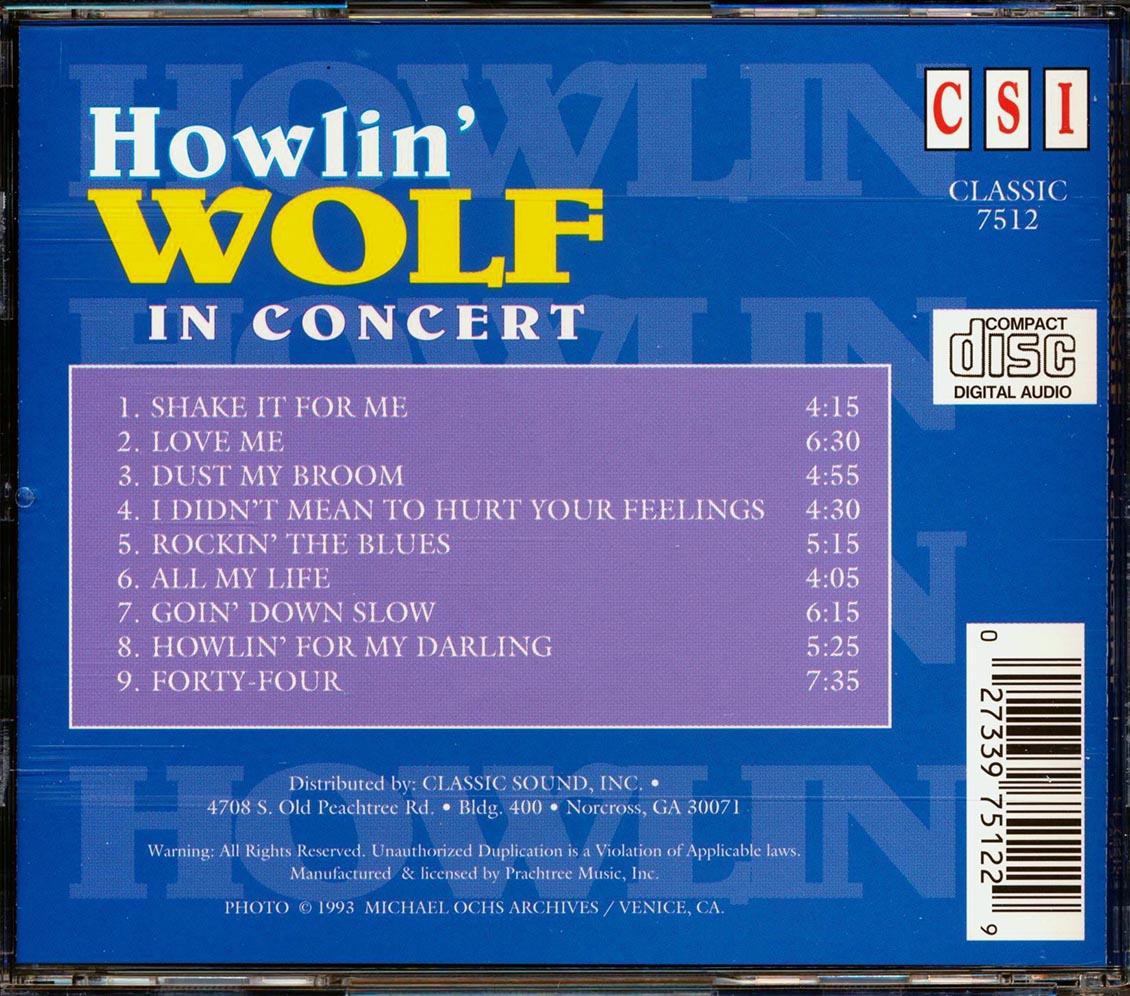 Howlin' Wolf - In Concert [New CD]