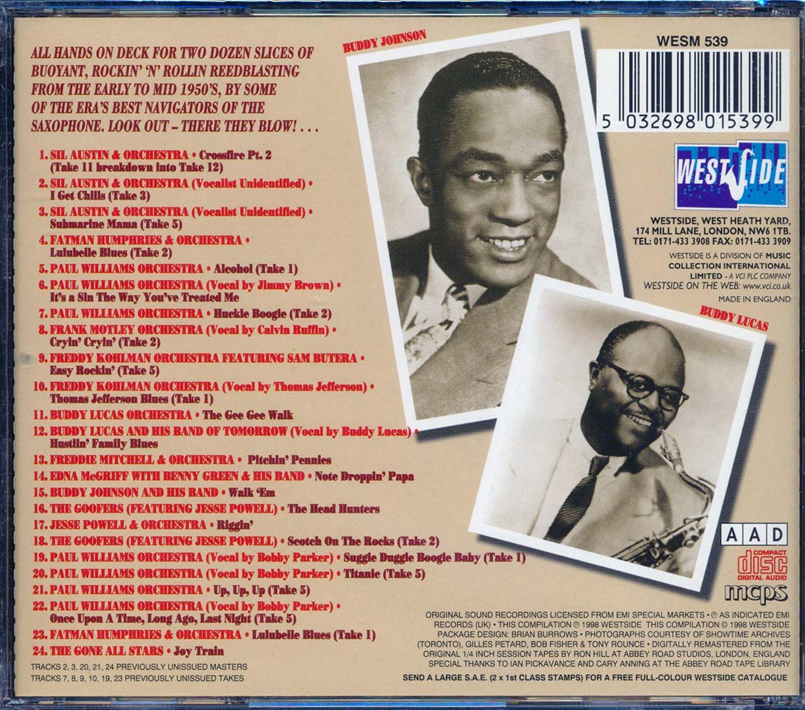 Vuddy Lucas, Sil Austin, Jesse Powell, Etc. - Titanic And 23 Other Unsinkable Sax Blasters From The Jubilee, Josie, Roulette Vaults (24 tracks) [New CD]