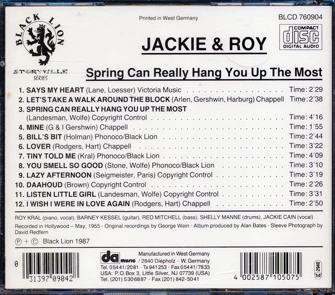Jackie & Roy - Spring Can Really Hang You Up The Most [New CD]