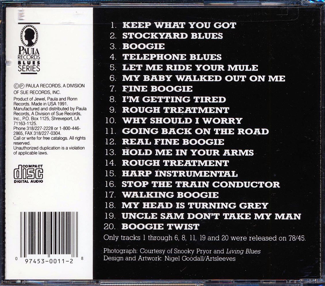 Snooky Pryor Featuring Sunnyland Slim, Piano - Snooky Pryor Featuring Sunnyland Slim, Piano (20 tracks) [New CD]