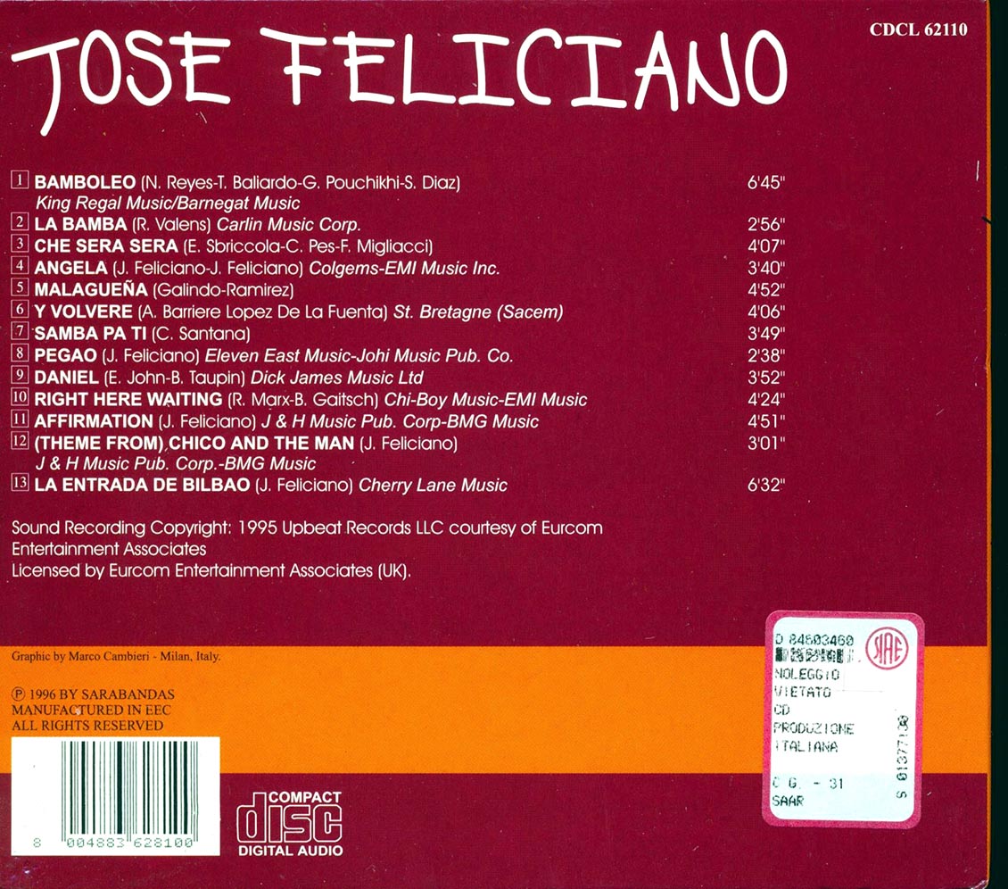 Jose Feliciano - Jose Feliciano [New CD]
