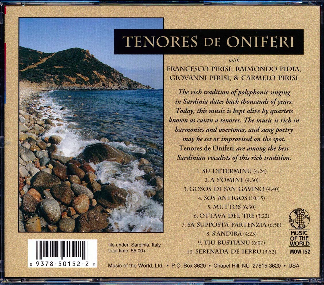 Tenores De Oniferi - Polyphonic Singing From Sardinia [New CD]