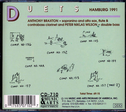 Anthony Braxton, Peter N Wilson - Duets Hamburg 1991 (incl. large booklet) [New CD]