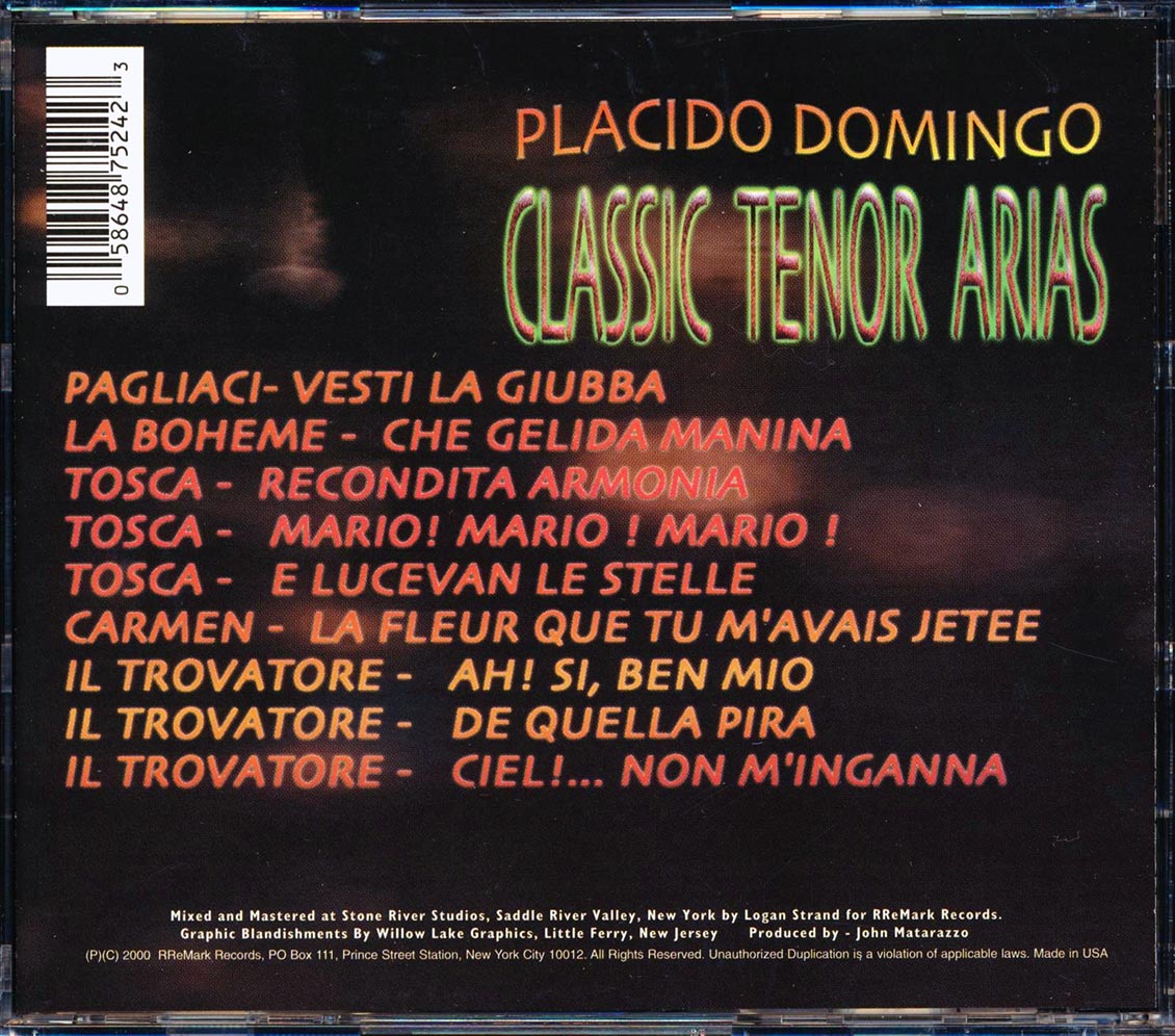 Placido Domingo - Classic Tenor Arias [New CD]