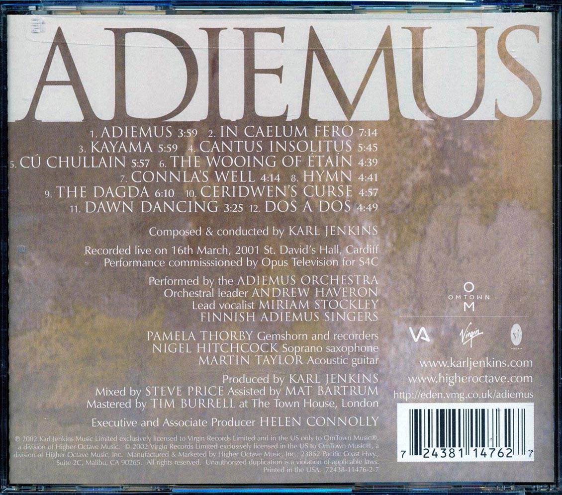 Karl Jenkins - Adiemus Live [New CD]