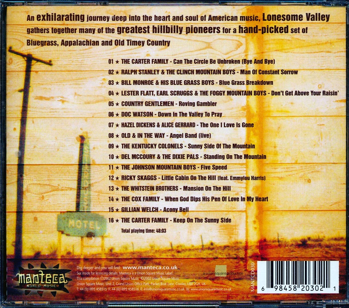 Bill Monroe, The Carter Family, Flatt & Scruggs, Gillian Welch, Etc. - Lonesome Valley: Classic American Bluegrass, Appalachian And Old Time Country [New CD]