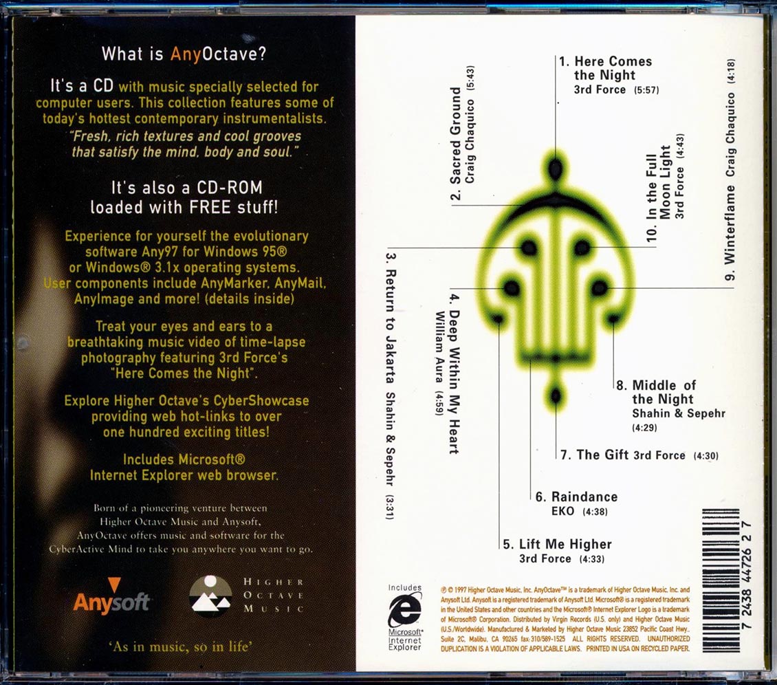 EKO, 3rd Force, William Aura, Etc. - AnyOctave: Music For The Cyberactive Mind [New CD]