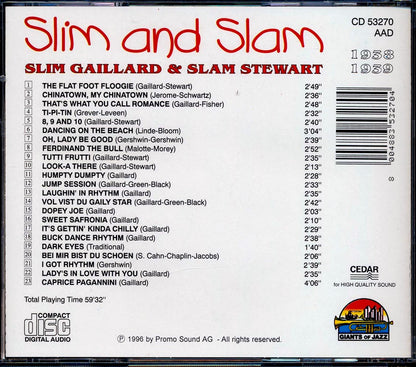 Slim Gaillard, Slam Stewart - Slim And Sam (23 tracks) [New CD]