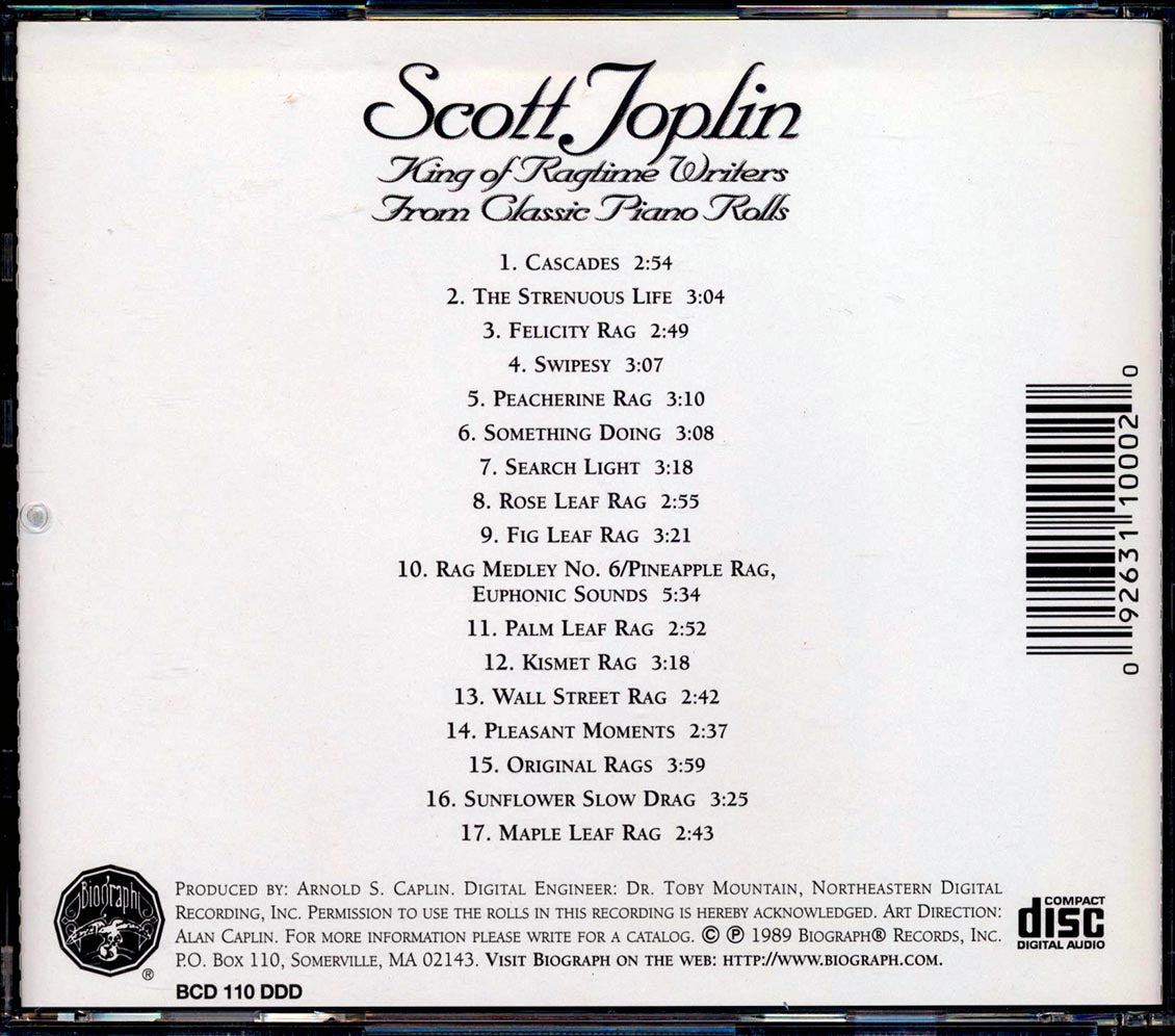 Scott Joplin - King Of Ragtime Writers [New CD]