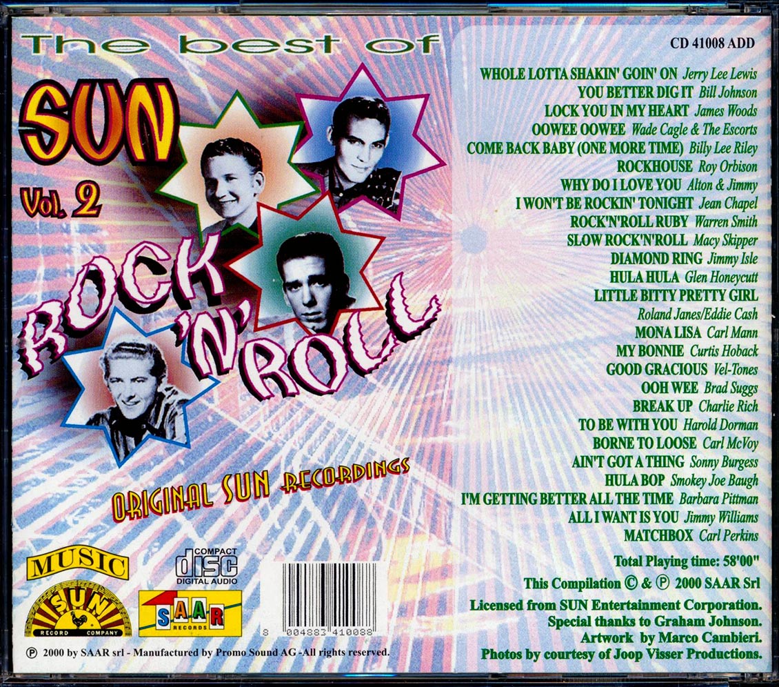 Roy Orbison, Charlie Rich, Smokey Joe Baugh, Wade Cagle & The Escorts, Etc. - The Best Of Sun Rock 'n' Roll Volume 2 [New CD]