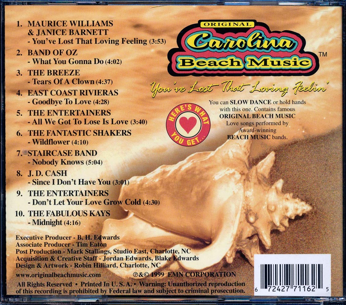 Various - Original Carolina Beach Music: You've Lost That Loving Feelin' [New CD]