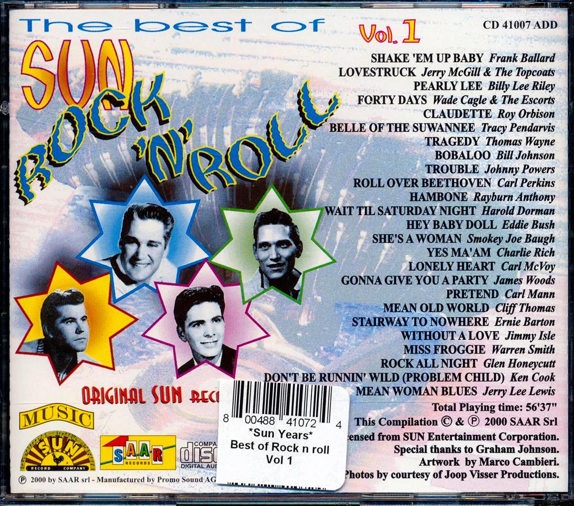 Roy Orbison, Wade Cagle & The Escorts, Frank Ballard, Etc. - The Best Of Sun Rock 'n' Roll Volume 1 [New CD]