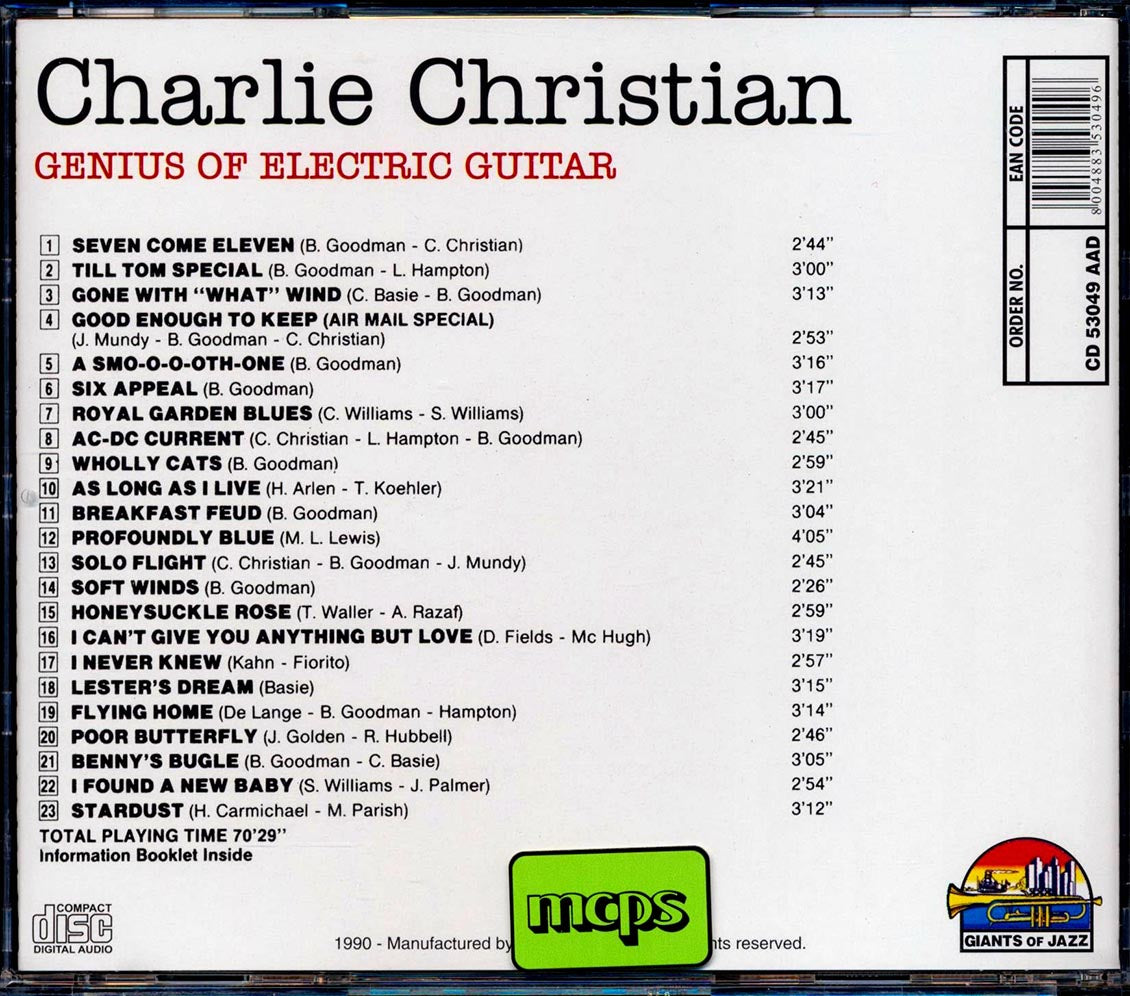 Charlie Christian - Genius Of Electric Guitar (with Benny Goodman, Count Basie, Etc.) [New CD]
