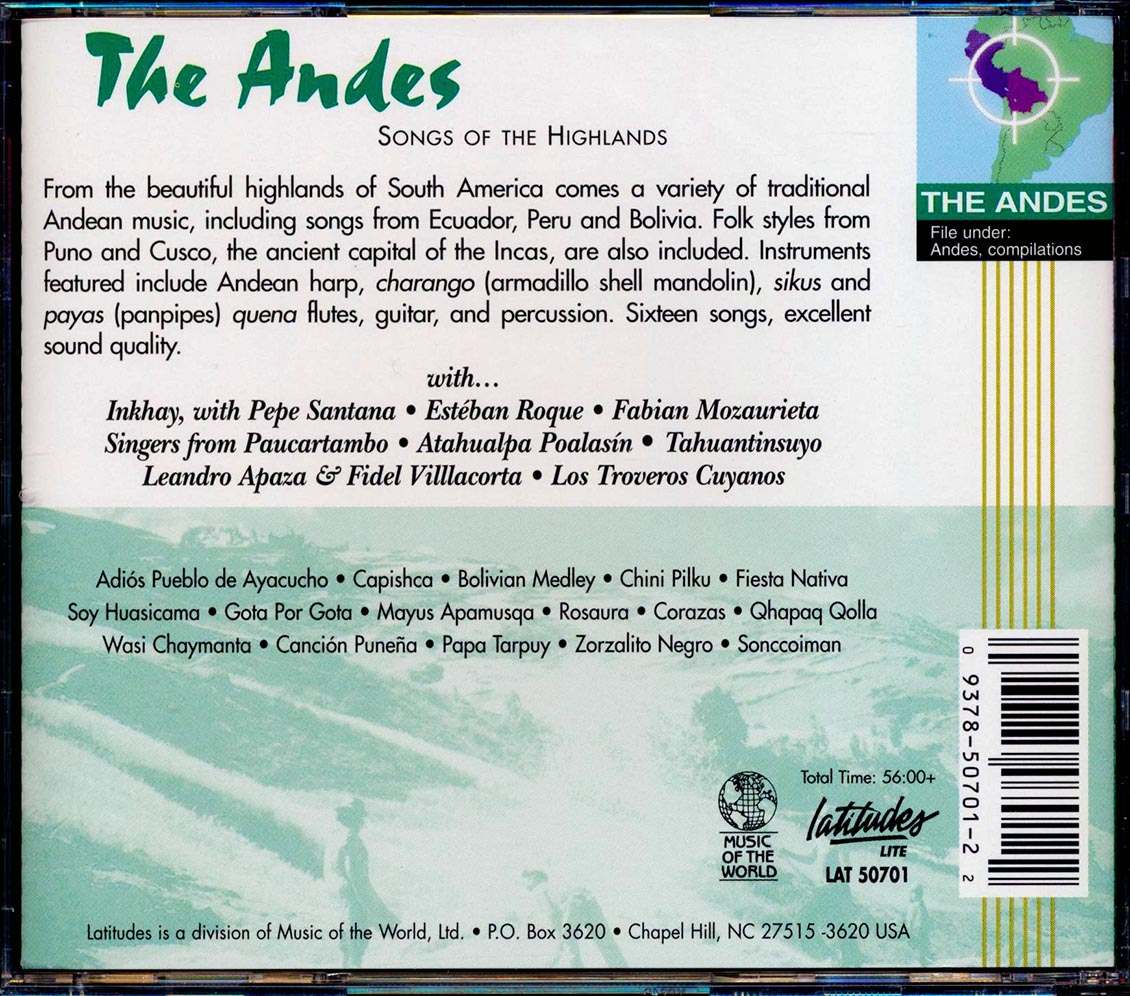 Esteban Roque, Fabian Mozaurieta, Paucartambo, Etc. - The Andes: Songs Of The Highlands [New CD]