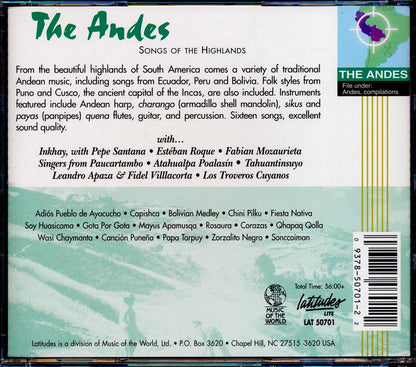 Esteban Roque, Fabian Mozaurieta, Paucartambo, Etc. - The Andes: Songs Of The Highlands [New CD]