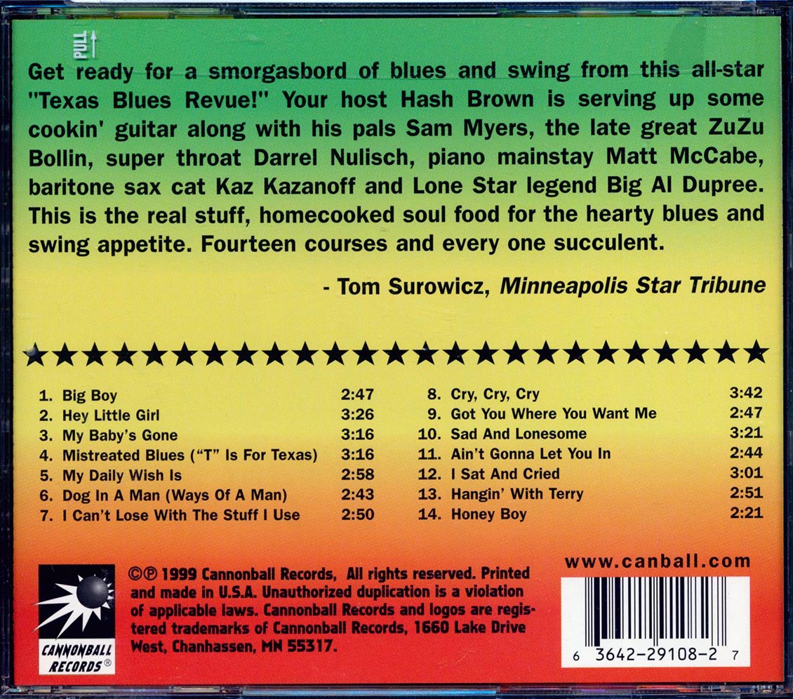 Zuzu Bollin, Darrell Nulisch, Sam Myers - Hash Brown's Texas Blues Revue [New CD]