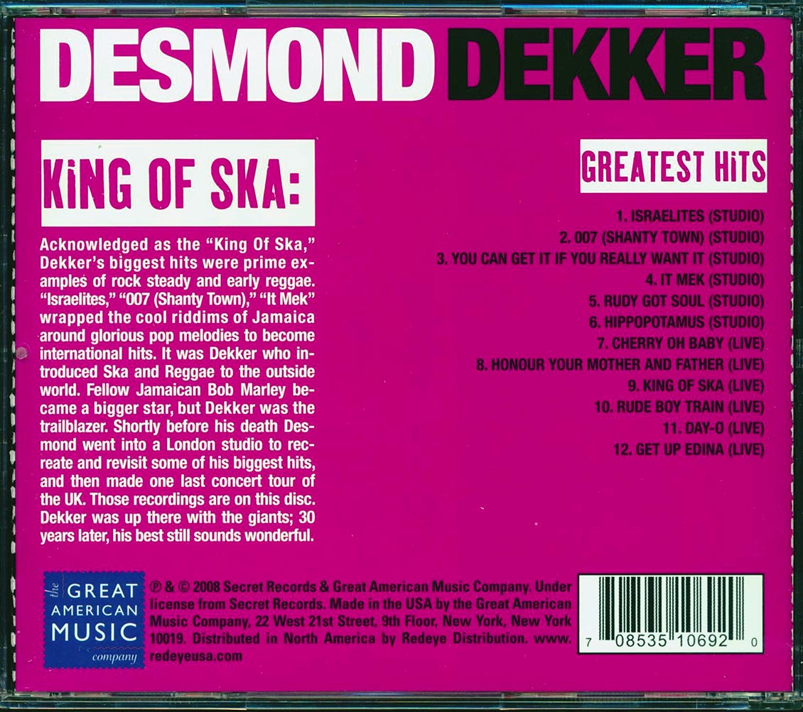 Desmond Dekker - King Of Ska: Greatest Hits [New CD]